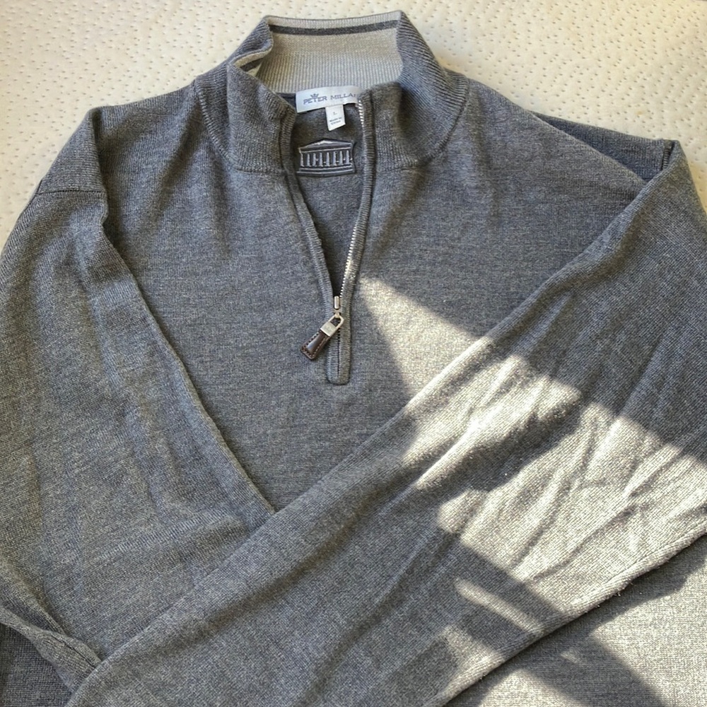 Peter Millar Wool Silk Blend Quarter Zip Sweater